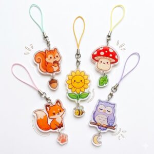 In ấn theo yêu cầu dây móc khoá điện thoại phonecharm