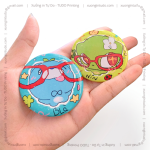 In huy hiệu badge hình tròn thông thường theo yêu cầu